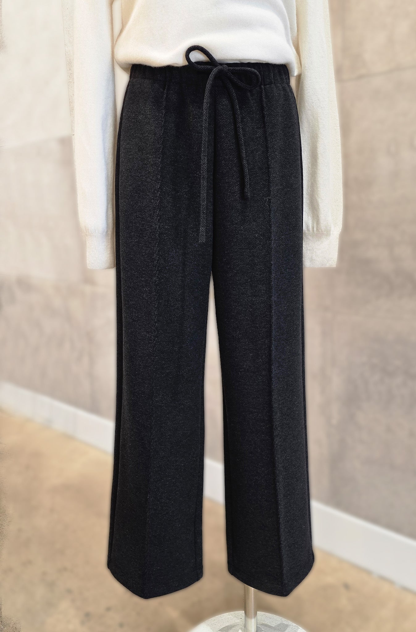 Stitch Wool Wide Leg Pants