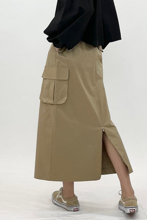 String Adjustable Cargo Midi Skirt