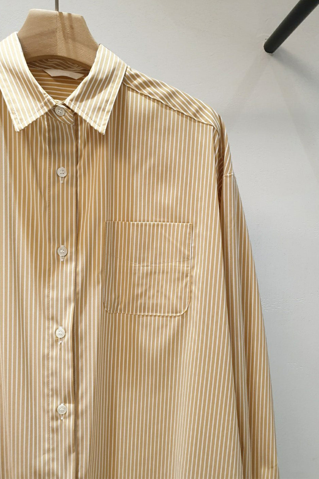 Striped Shirt Button Front Midi Dress