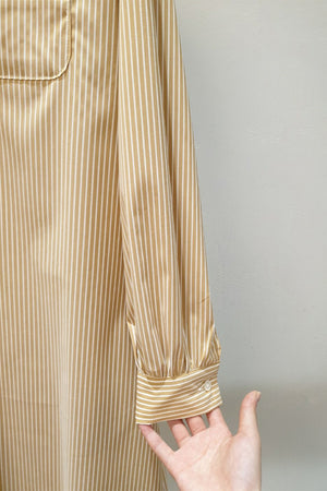 Striped Shirt Button Front Midi Dress