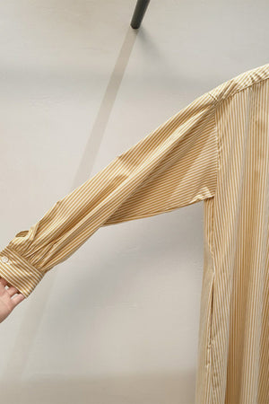 Striped Shirt Button Front Midi Dress