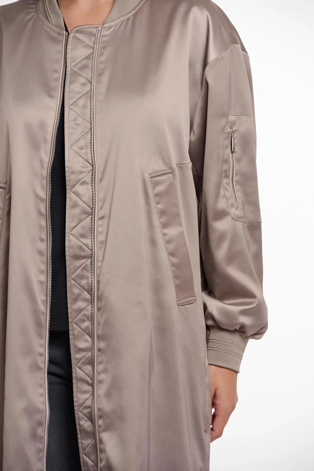Suki Long Bomber Jacket