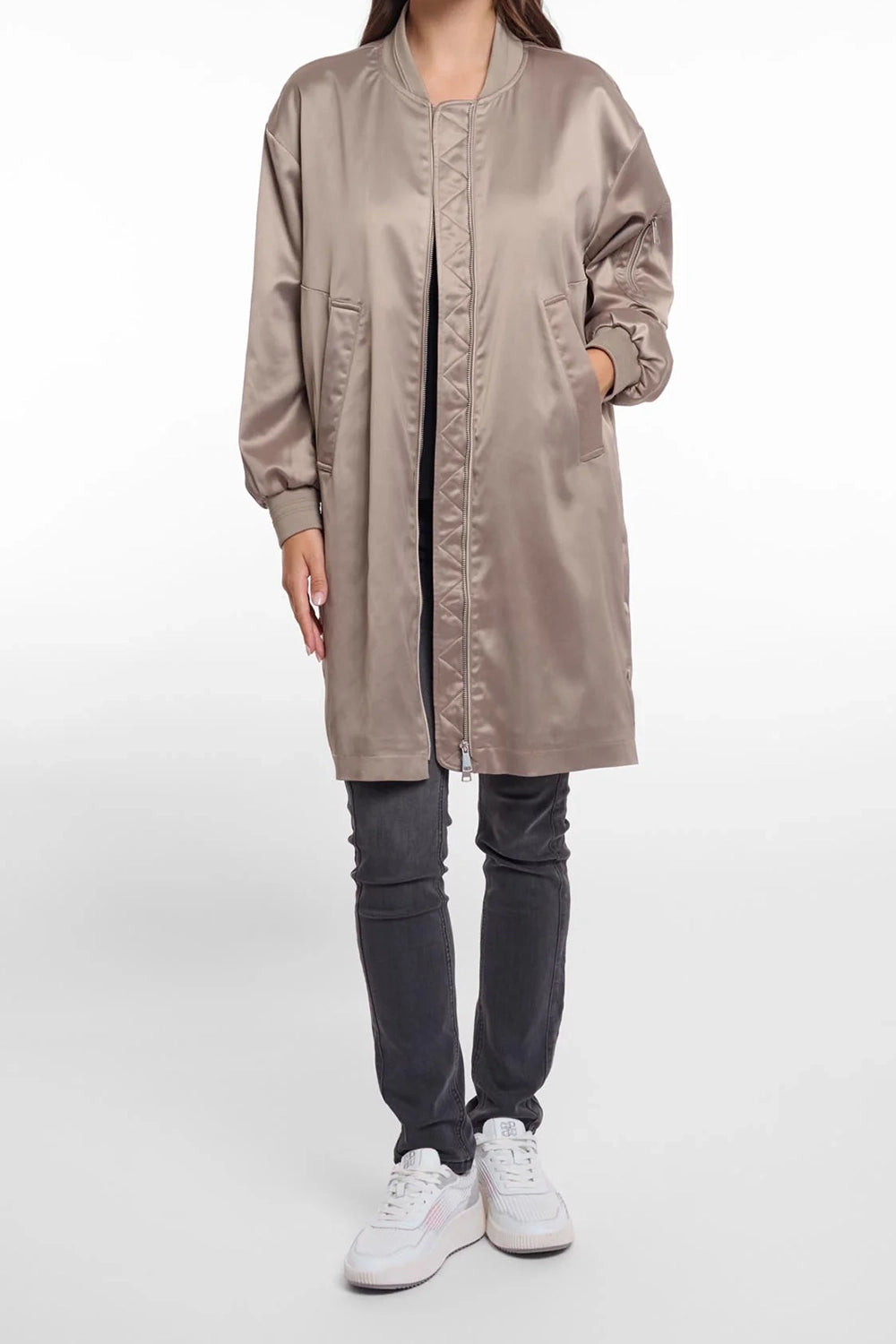 Suki Long Bomber Jacket