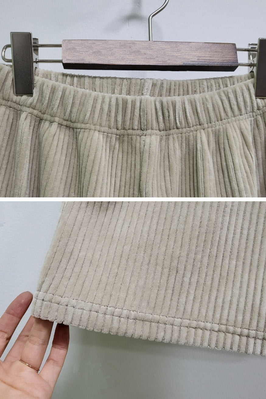 Thick Ribbed Corduroy Wide Leg Pants