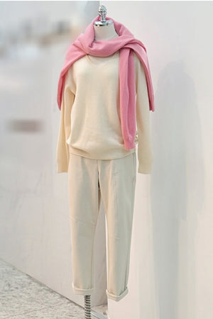 V-Neck Long Sleeve Wool Sweater