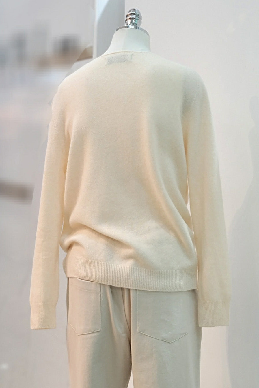 V-Neck Long Sleeve Wool Sweater