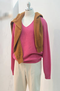 V-Neck Long Sleeve Wool Sweater