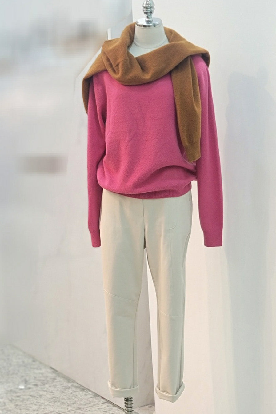V-Neck Long Sleeve Wool Sweater
