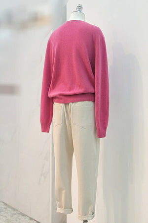 V-Neck Long Sleeve Wool Sweater