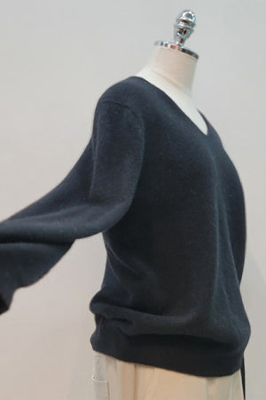 V-Neck Long Sleeve Wool Sweater