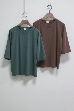 Washed Cotton 3/4 Sleeve T-Shirt