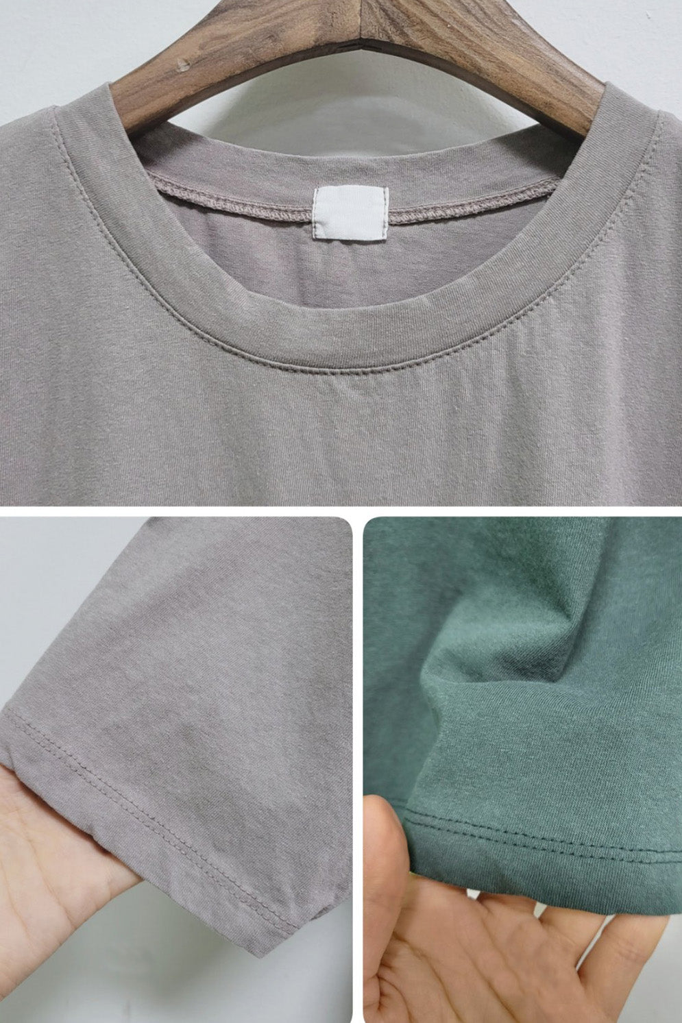 Washed Cotton 3/4 Sleeve T-Shirt