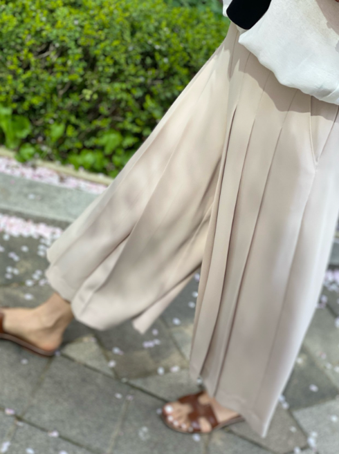 Wide Pleated Culotte Pants