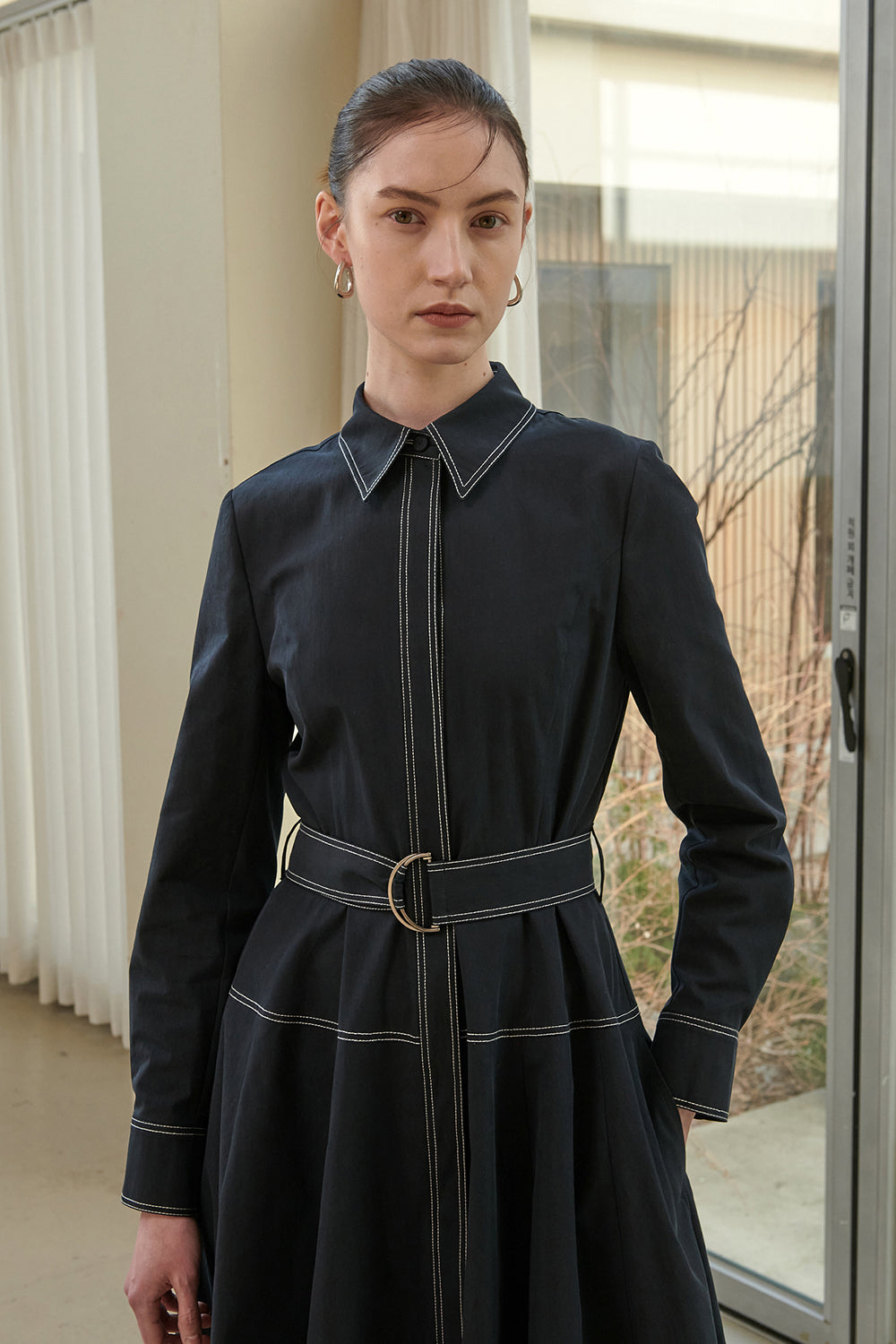 Stitched Long Shirt Dress