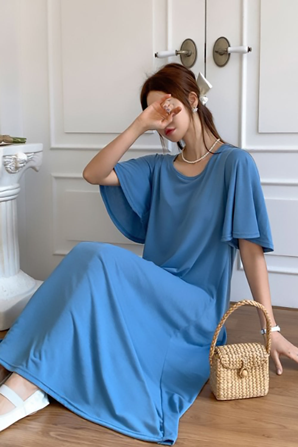 Flared Short Sleeve Swing Dress