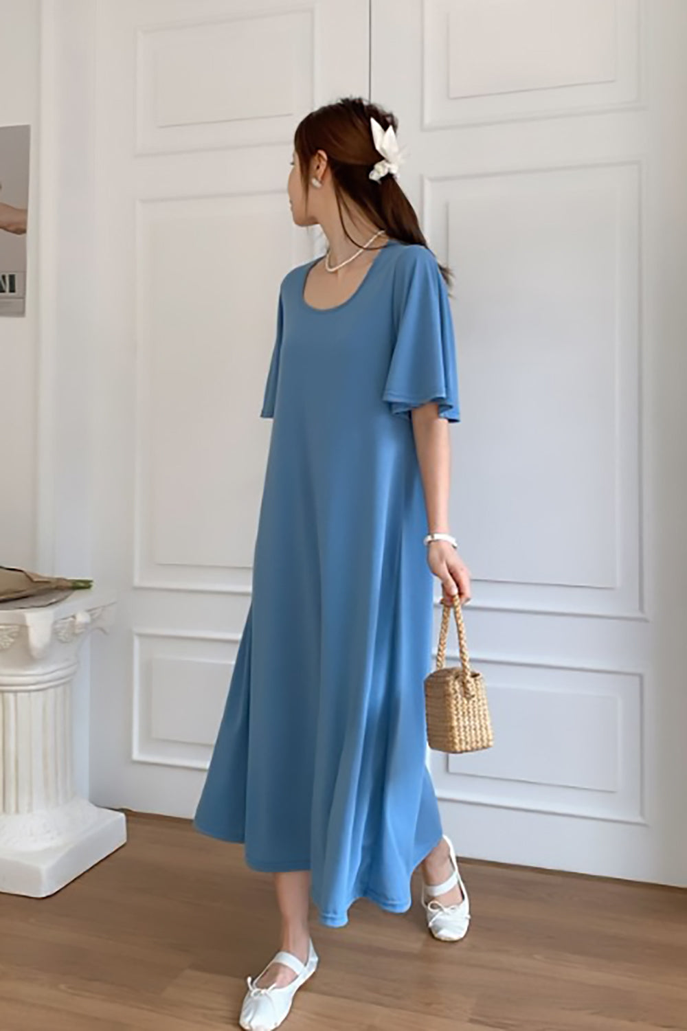 Flared Short Sleeve Swing Dress