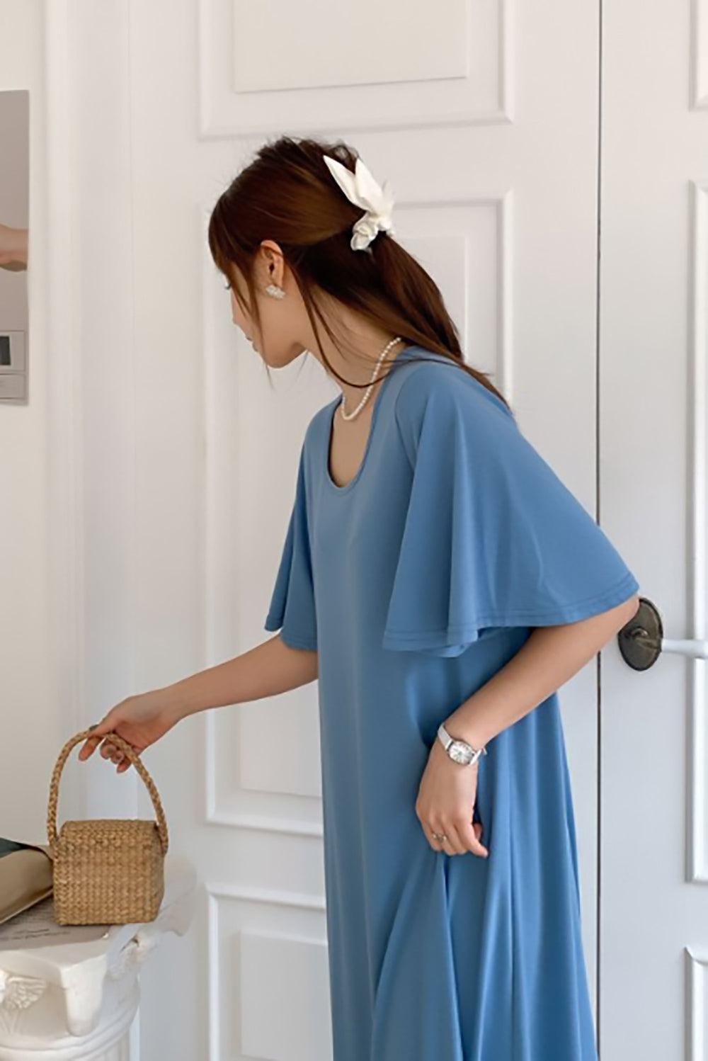 Flared Short Sleeve Swing Dress