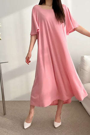 Flared Short Sleeve Swing Dress