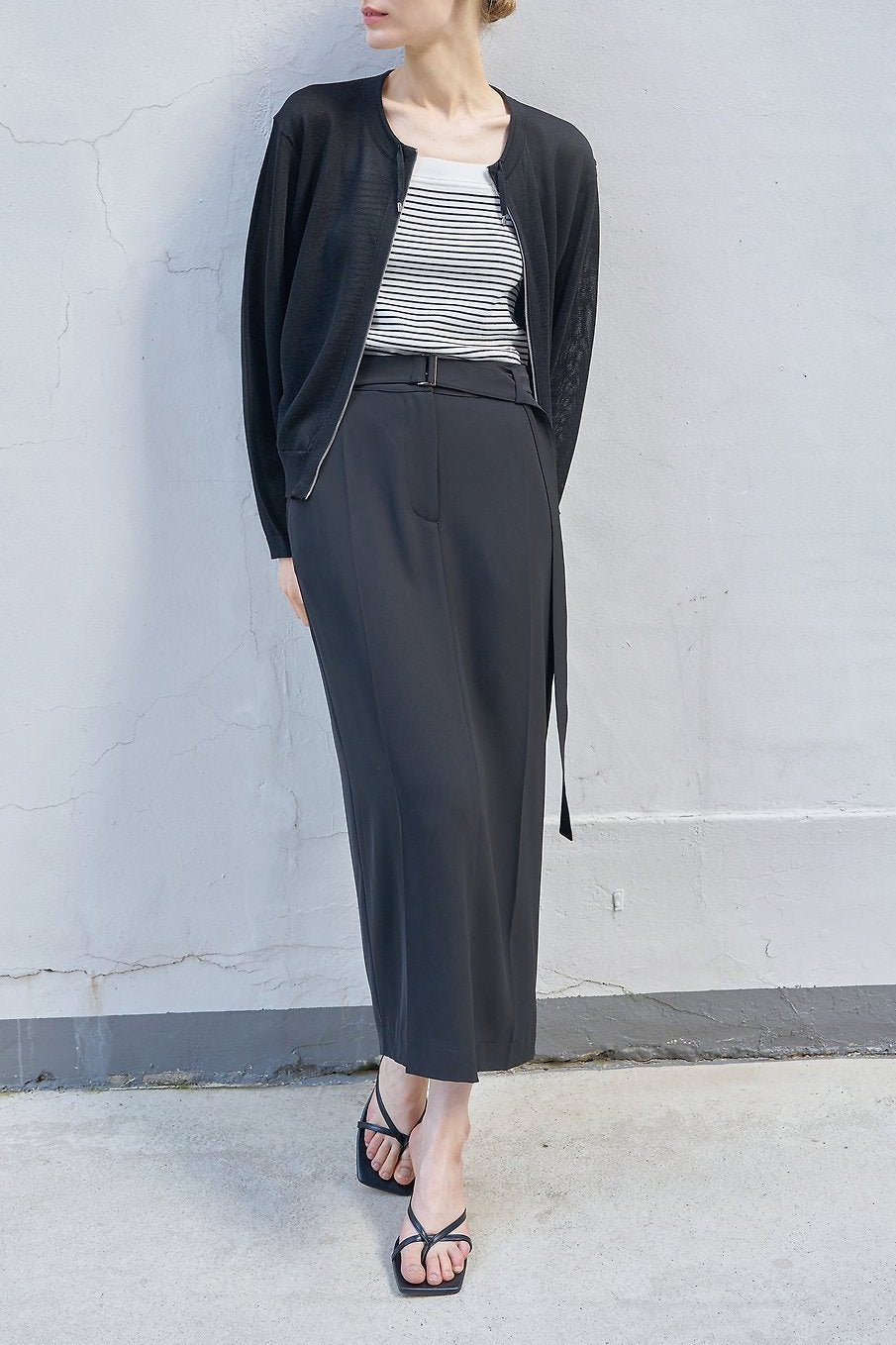 Airy Zip Front Knit Jacket