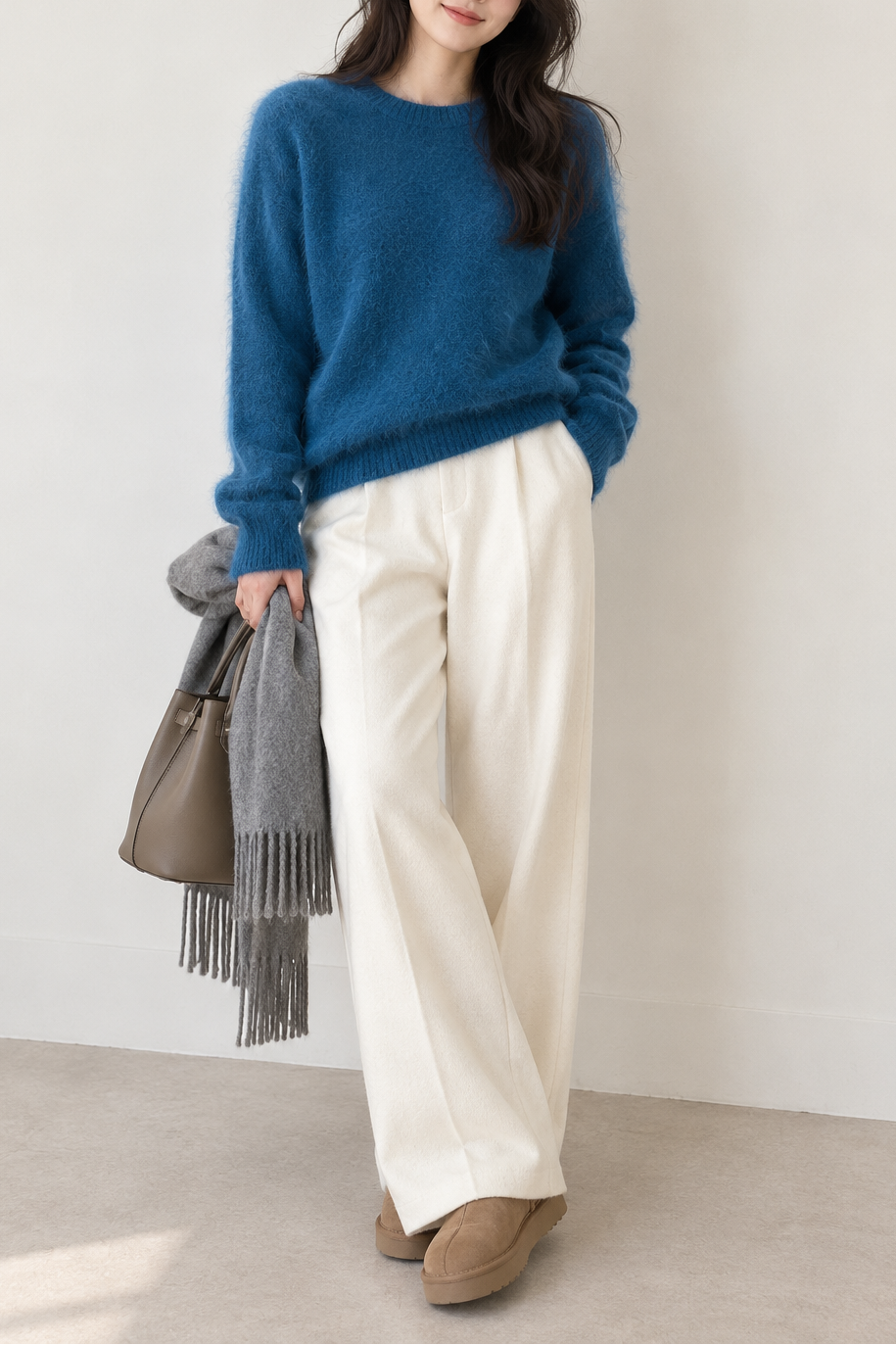 Brushed Cashmere Crewneck Sweater
