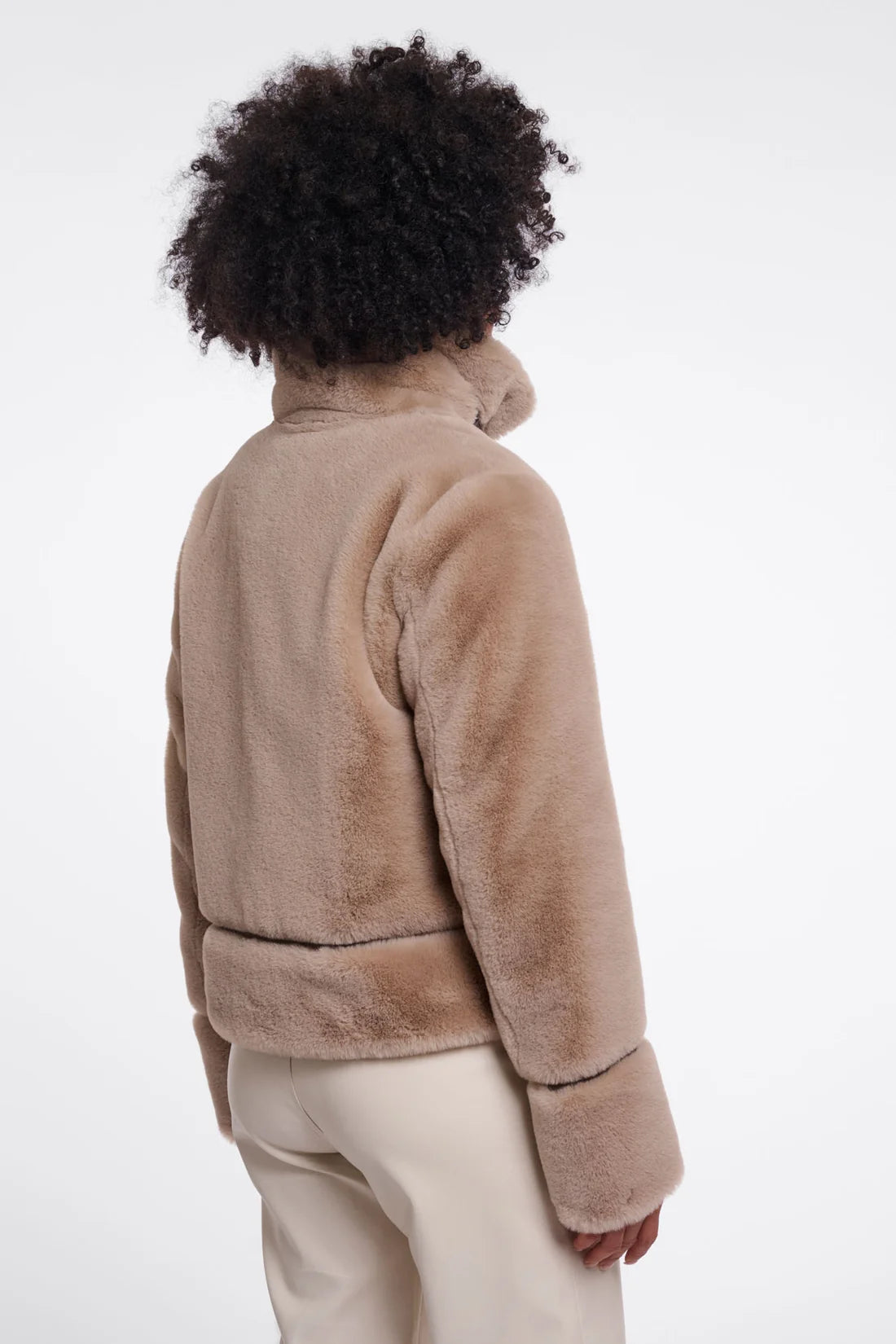 Buckle Faux Fur Short Jacket