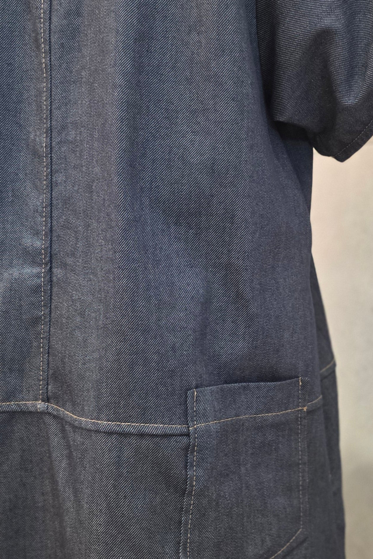 Denim Stitch Mini Dress