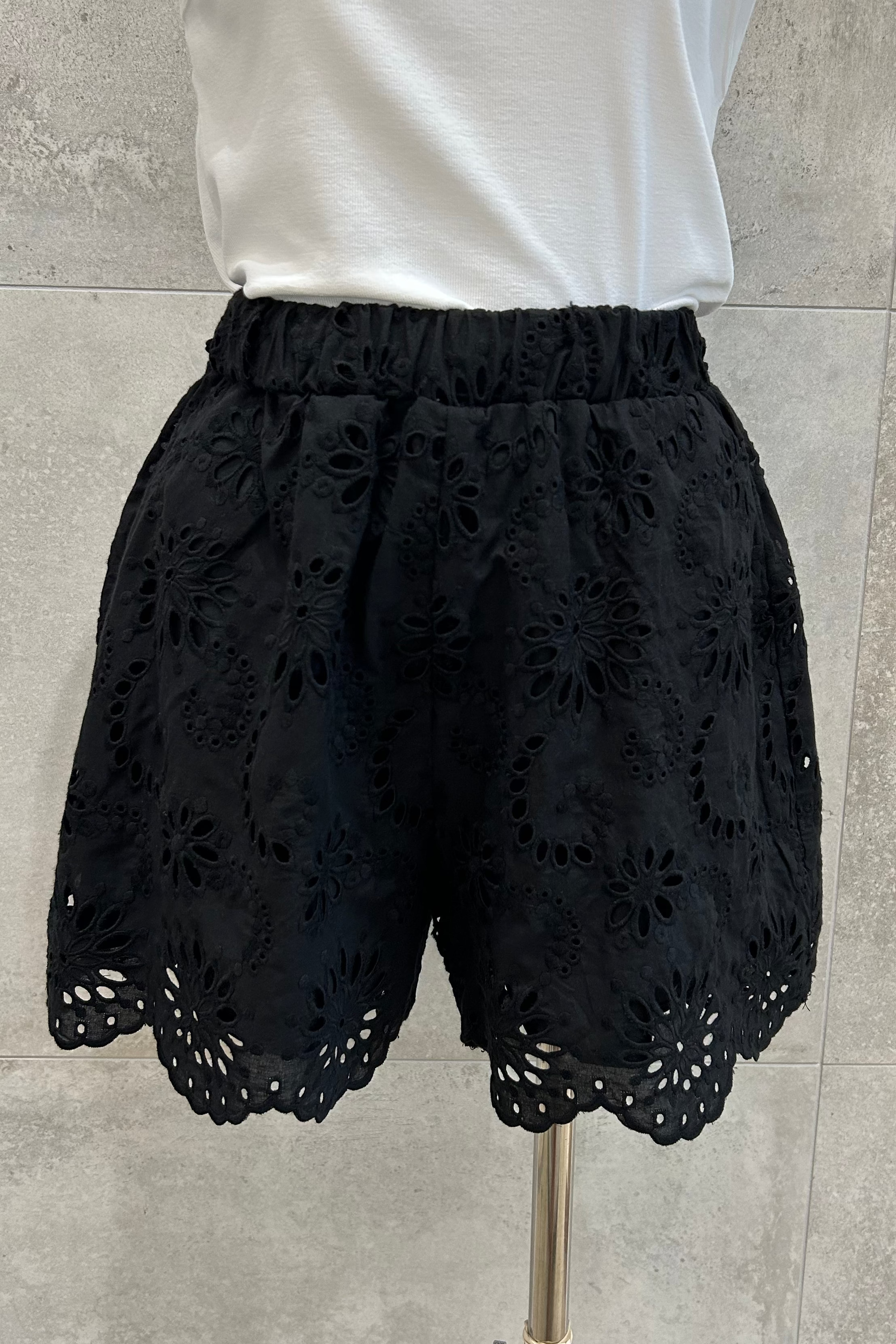 Eyelet Lace Pull On Shorts