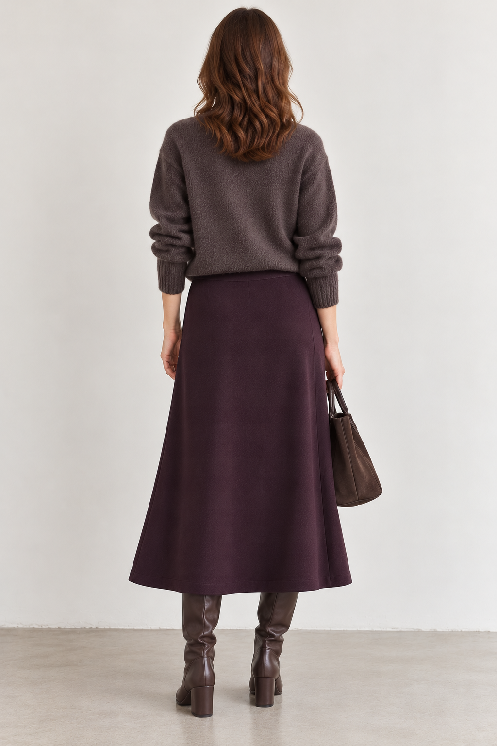 Flannel Pull On A- line Skirt