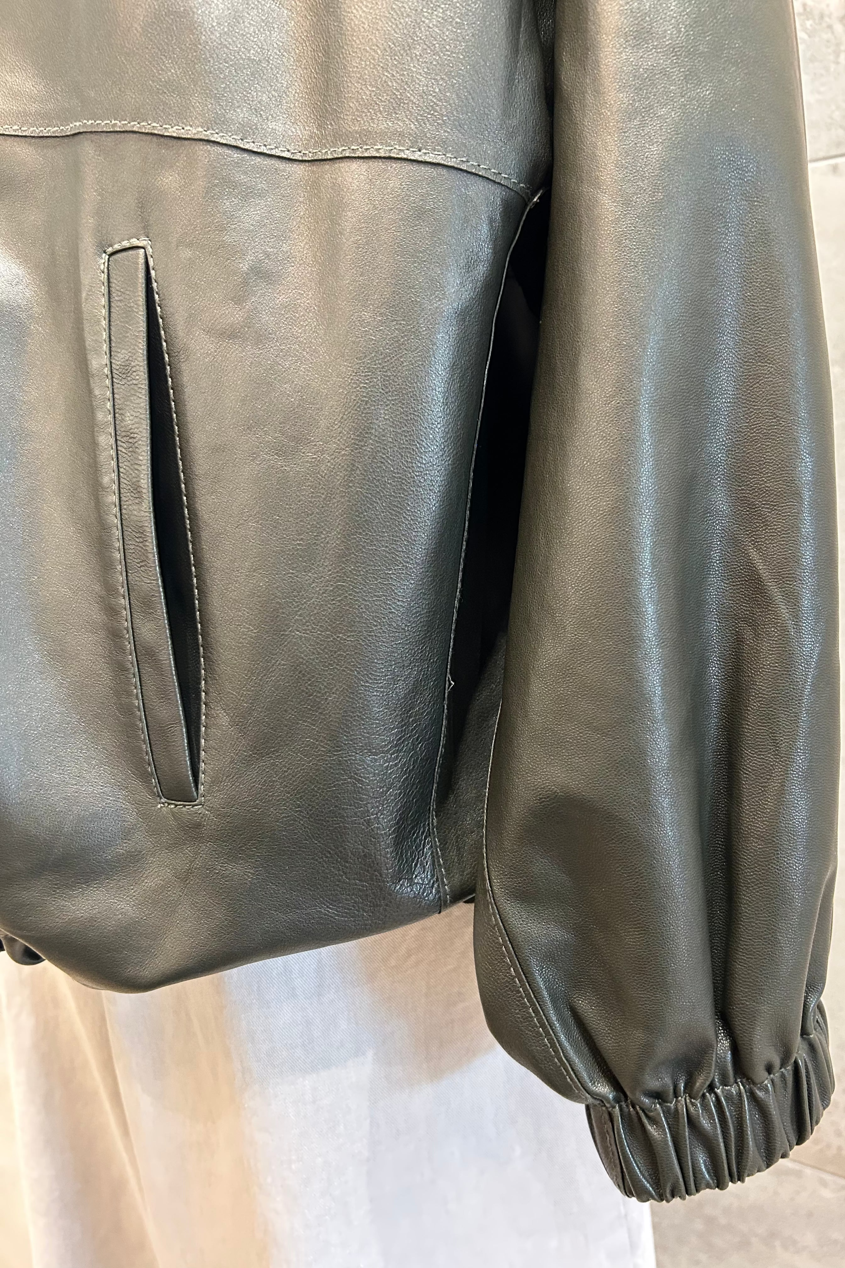 Hooded Oversized Leather Jacket
