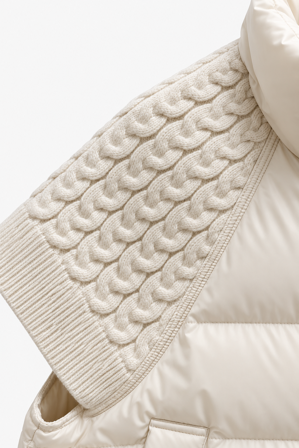 Kay Cable Knit Puffer Vest
