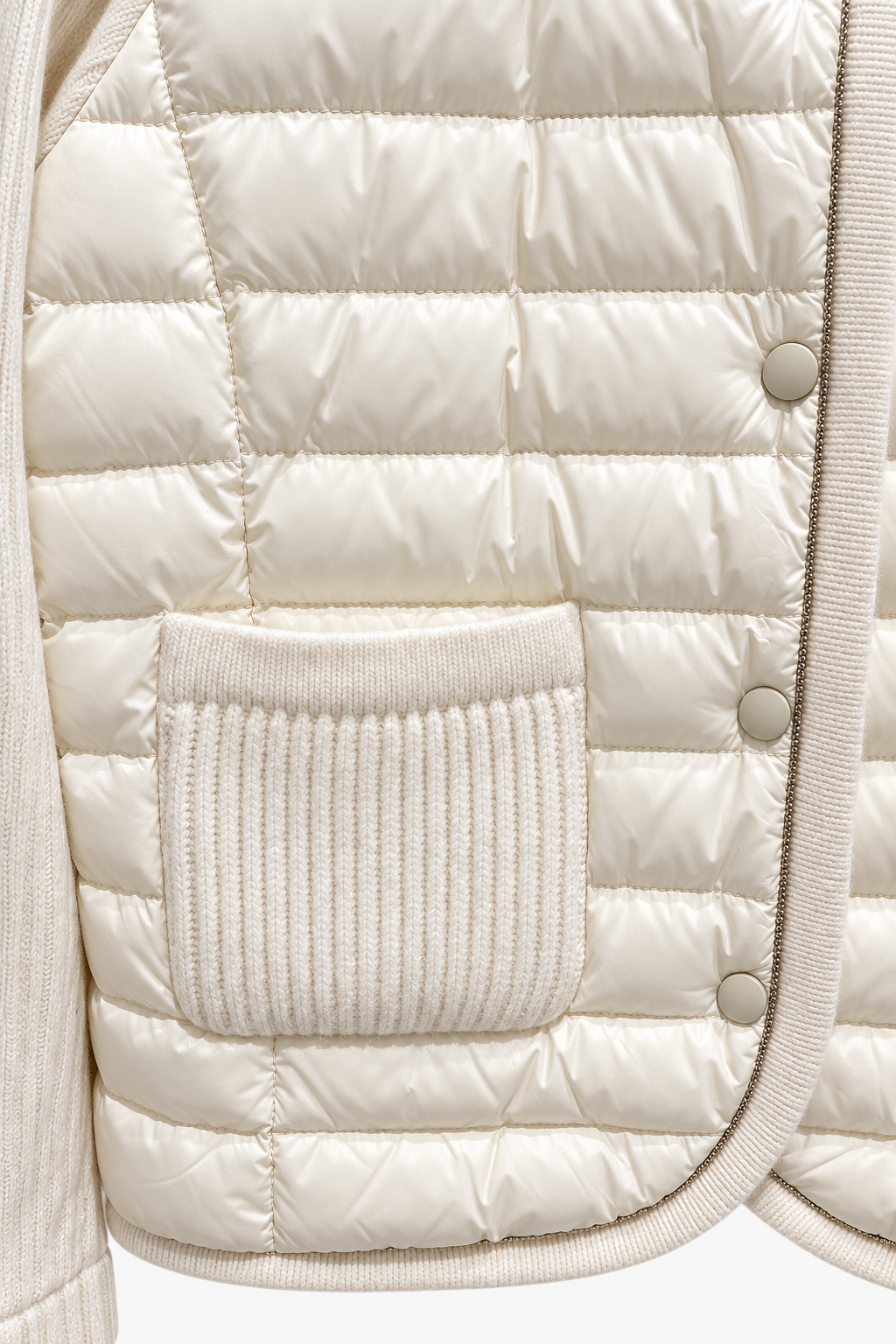 Knit Sleeve  Light Puffer Jacket