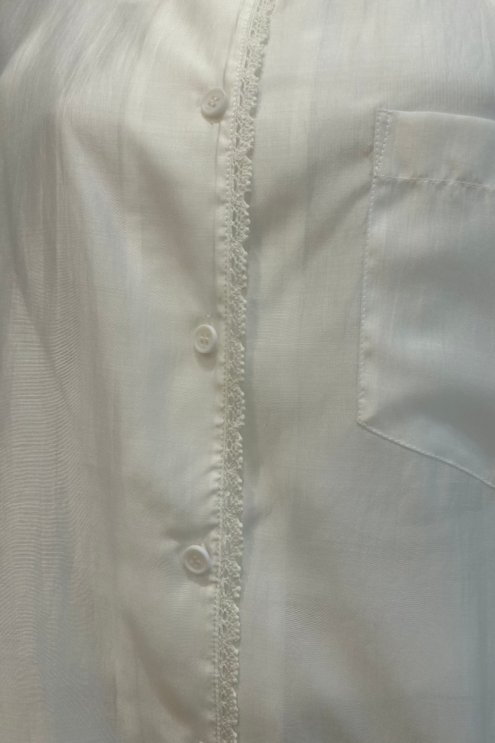 Lace Trim Button Down Shirt