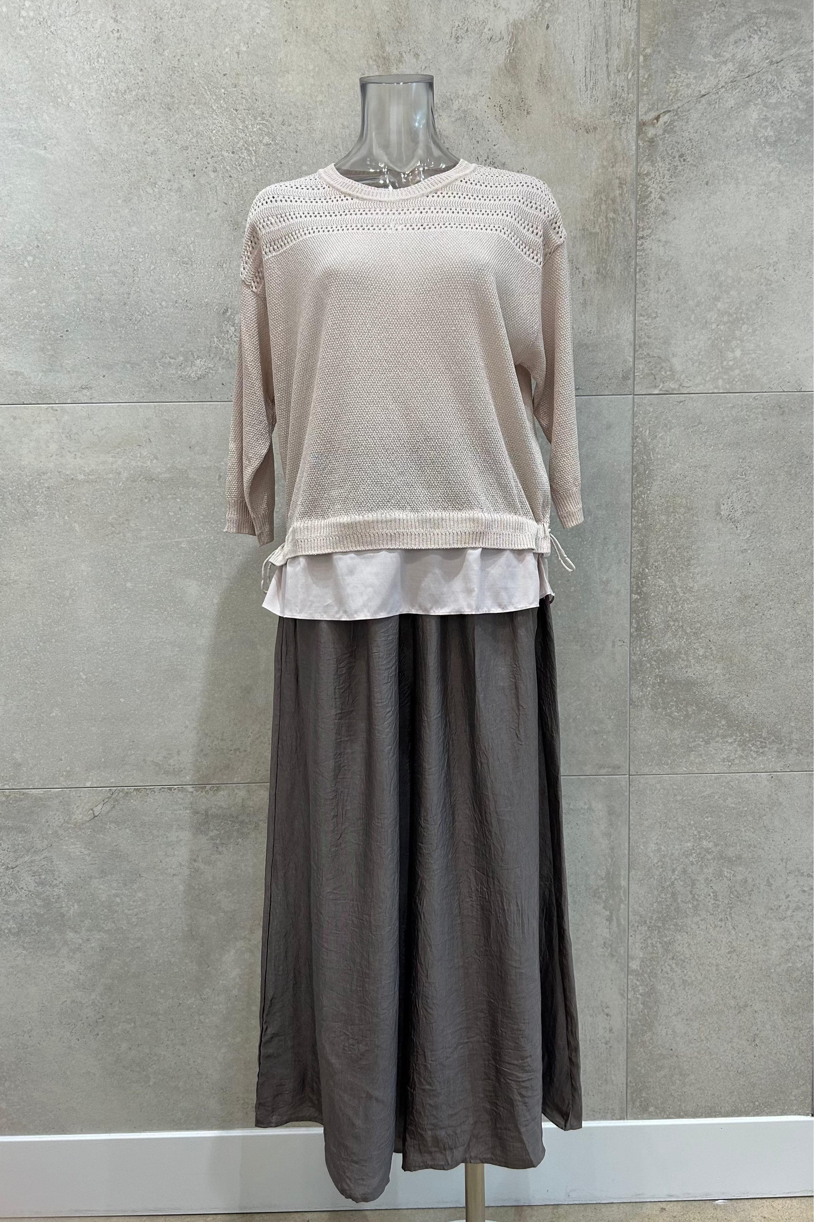 Layered Pointelle Knit Top