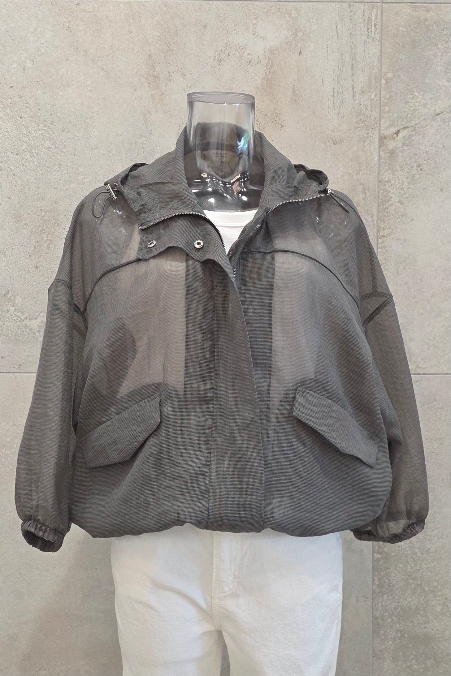 Mesh Grid 3/4 Sleeves Jacket
