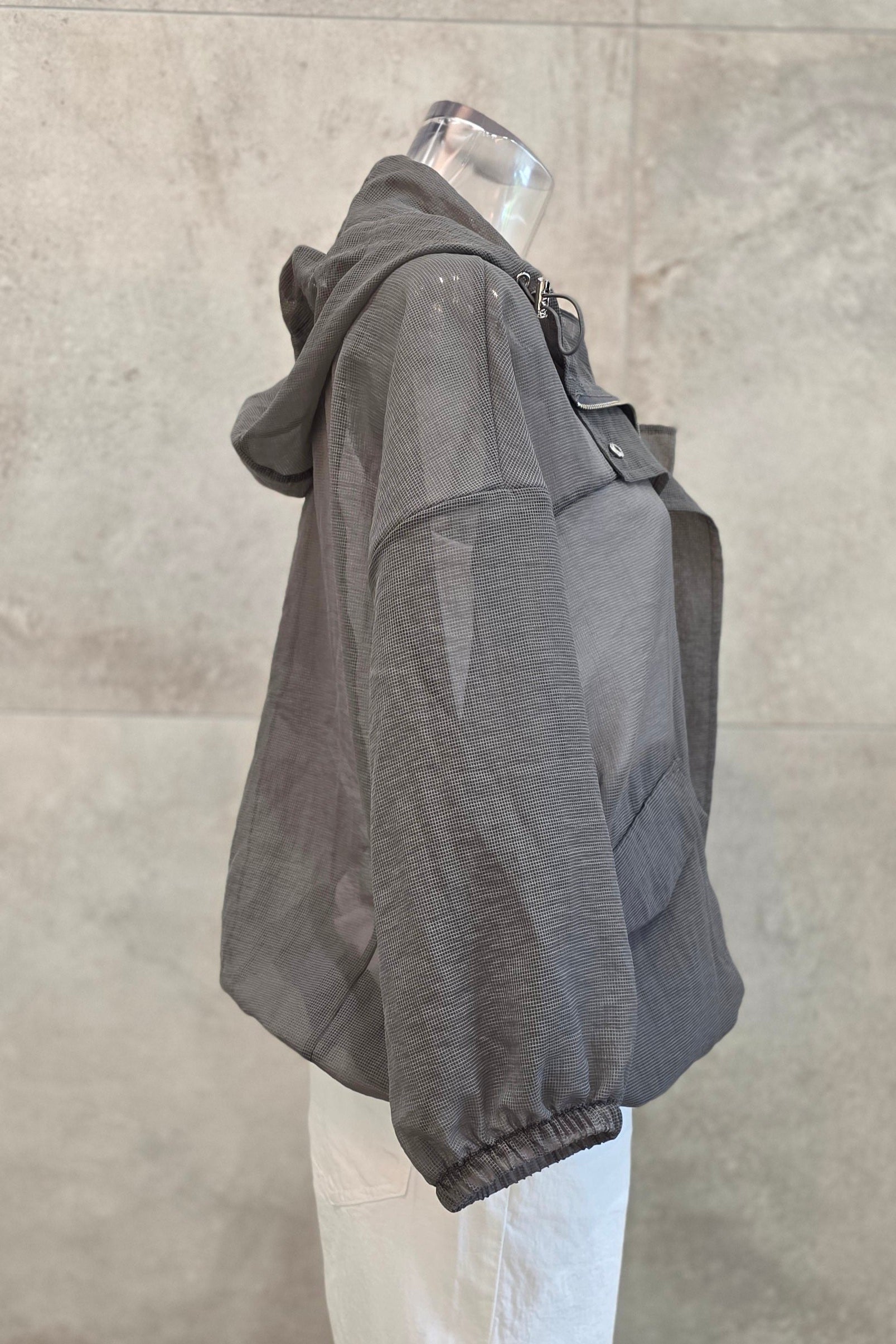 Mesh Grid 3/4 Sleeves Jacket