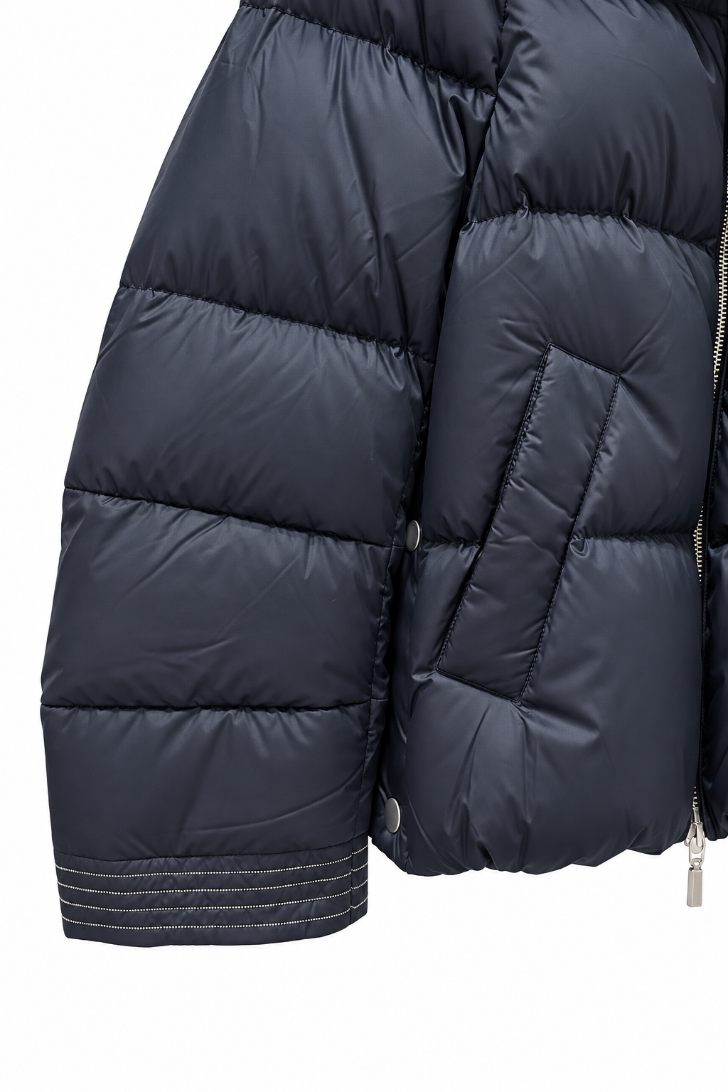 Metal Point Cuff Puffer Jacket