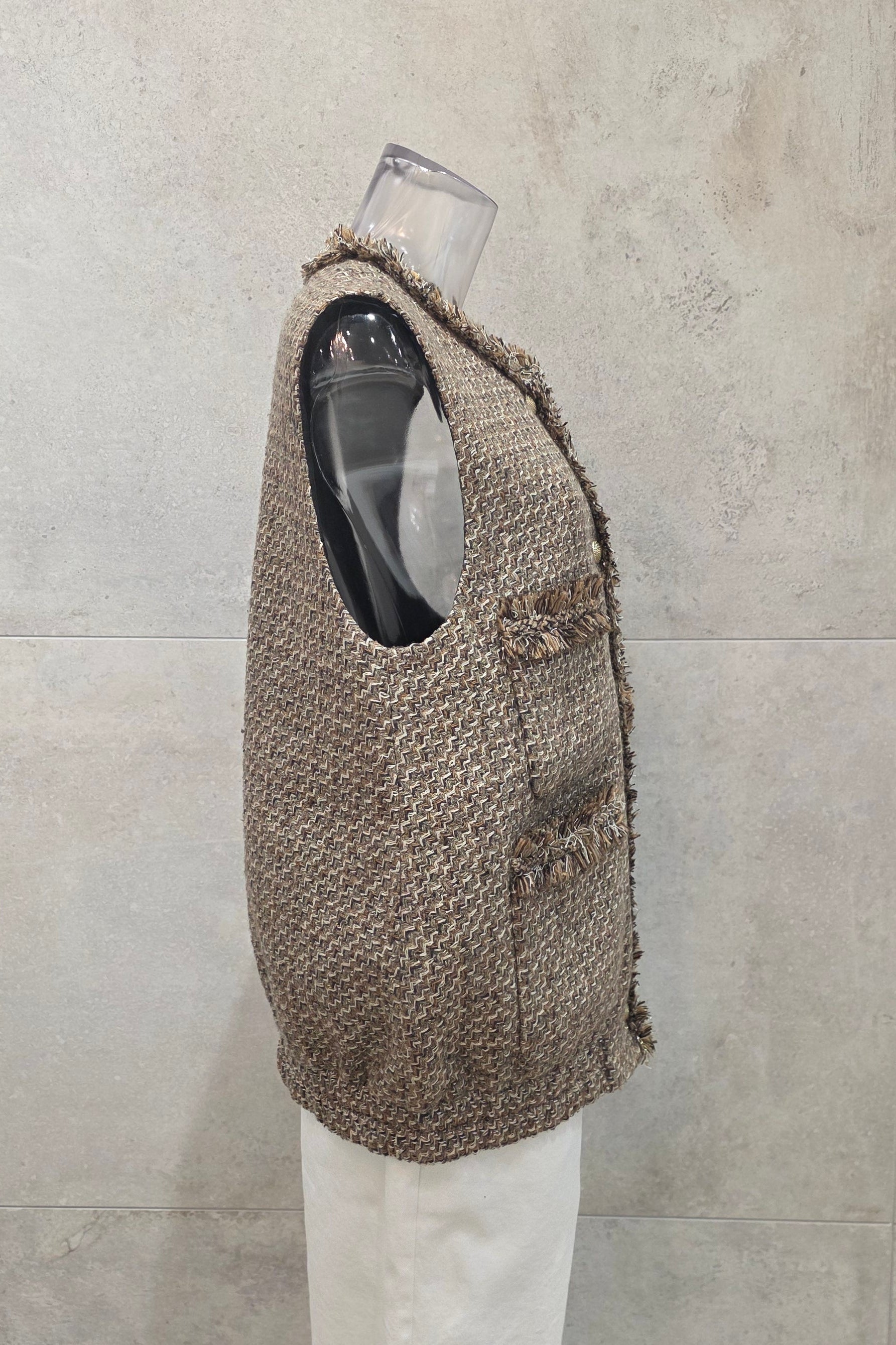 Metallic Tweed Vest