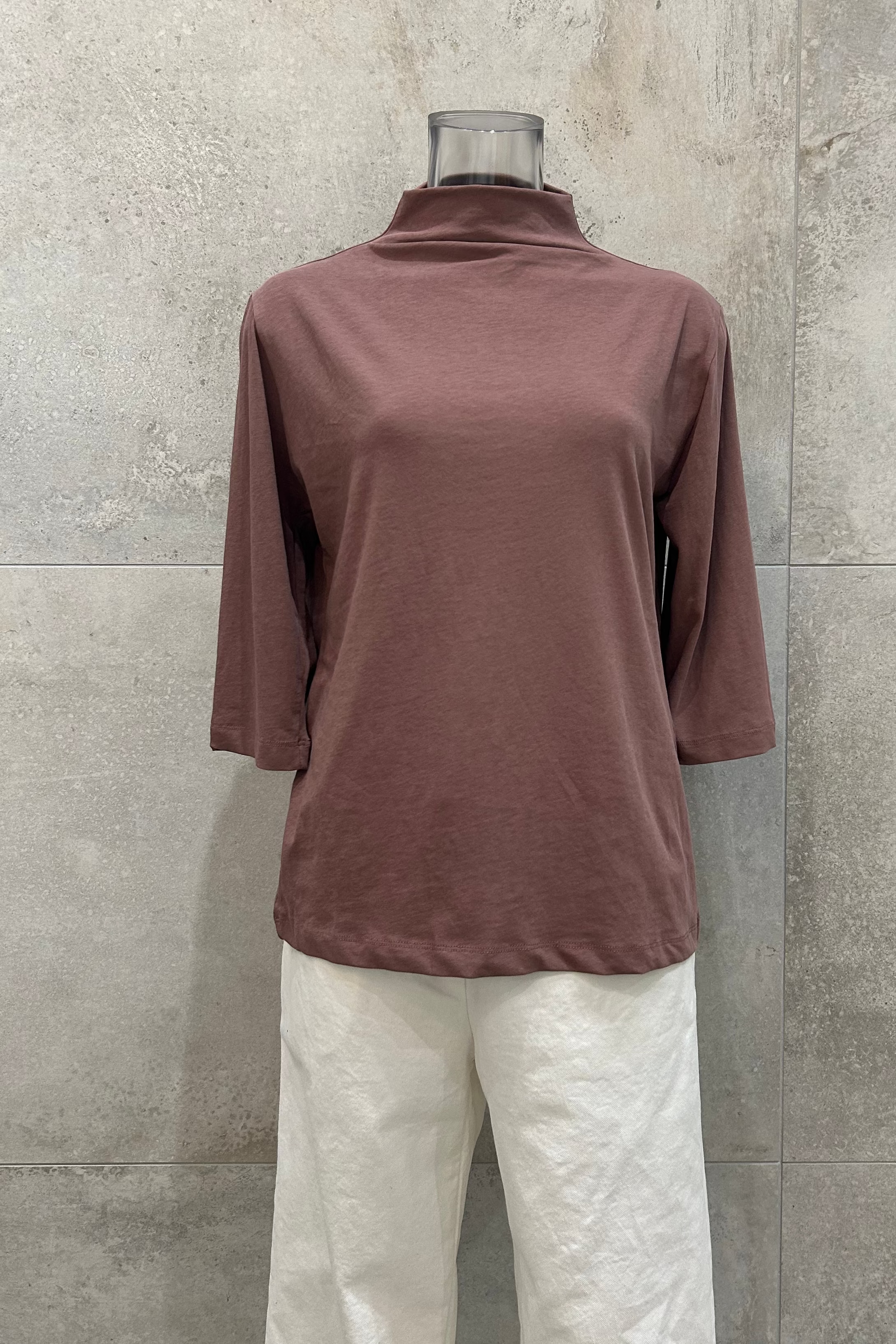 Mock Neck 3/4 Sleeves T-Shirt