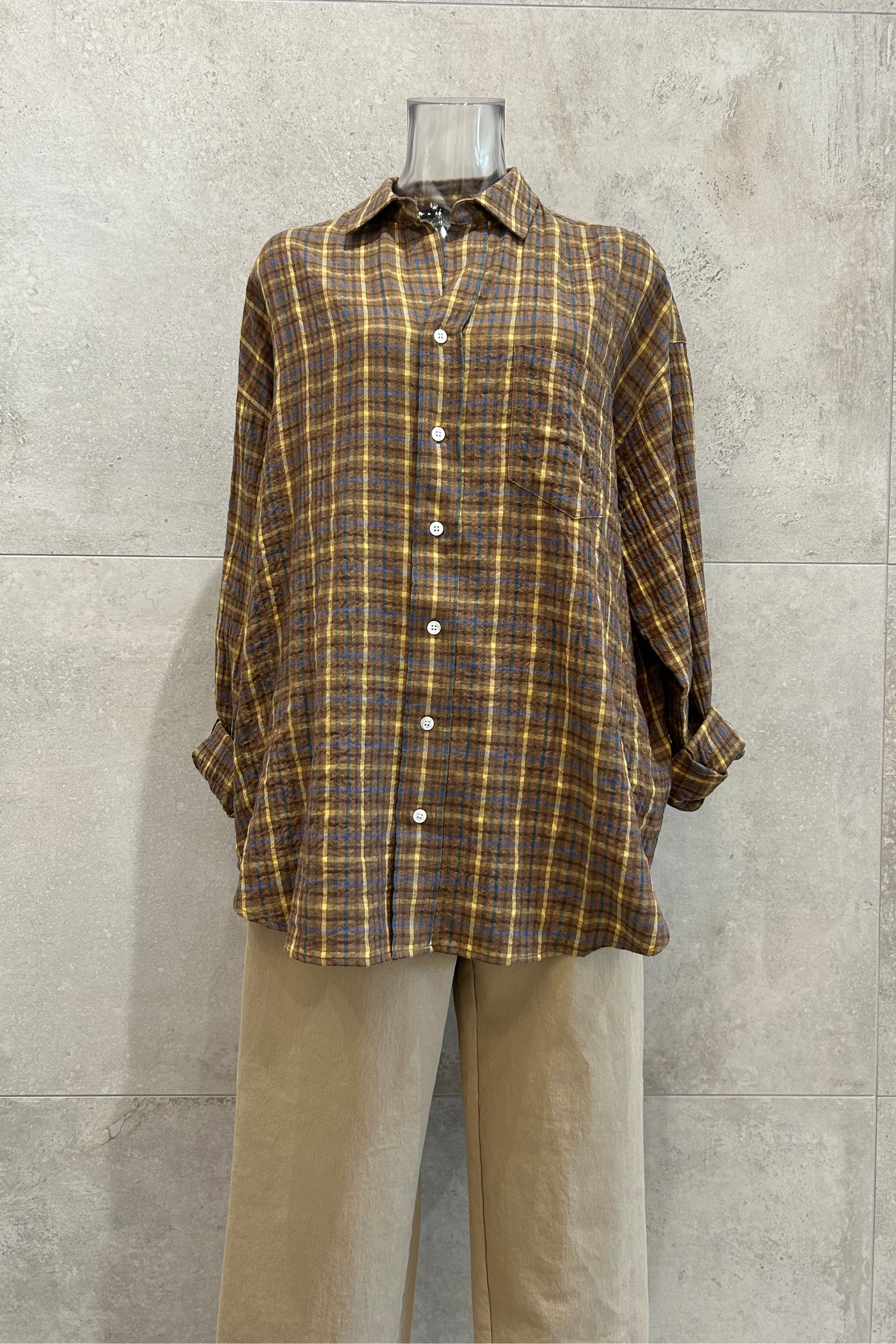 Oversized Plaid Button Down Shirt