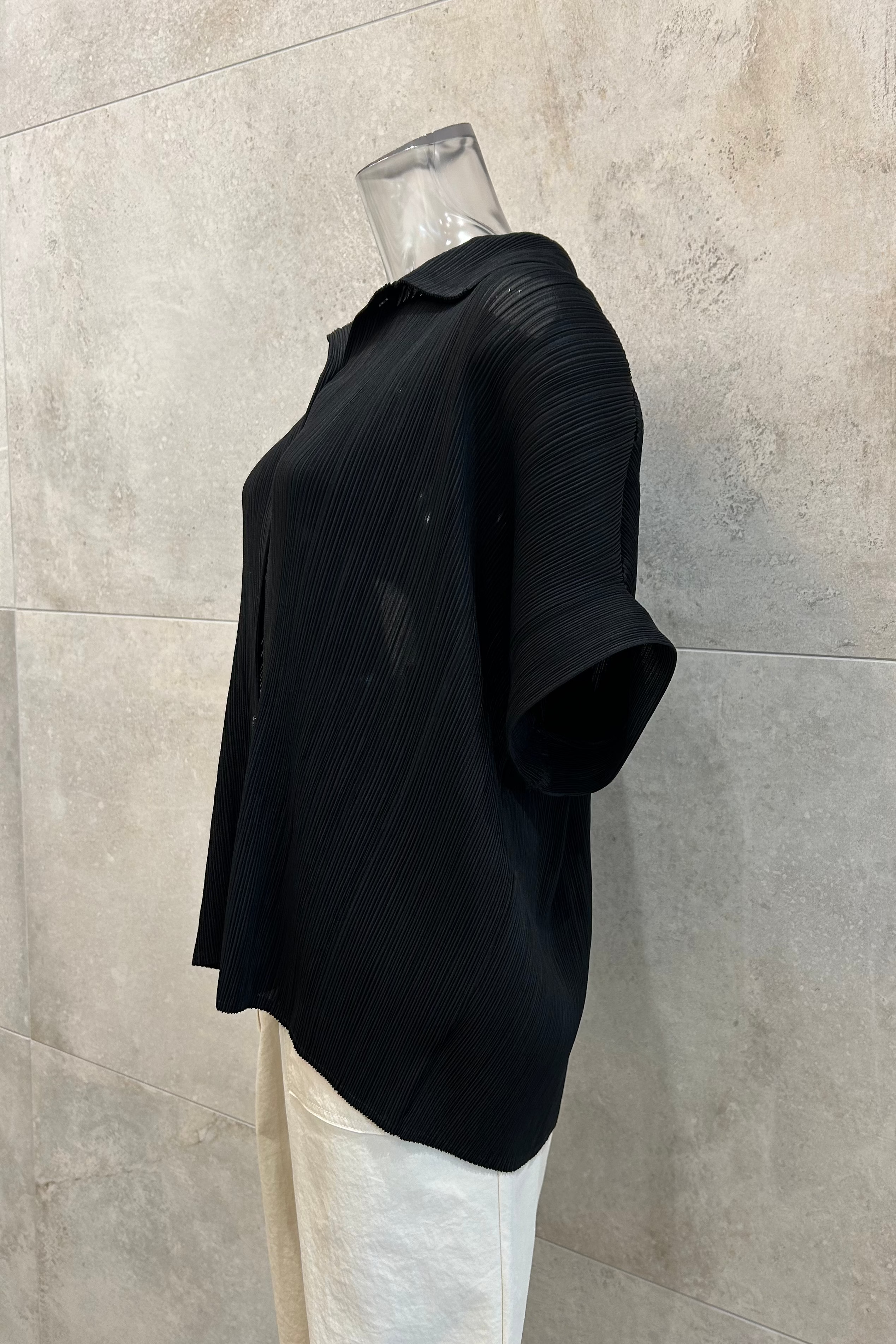 Pleated Button Down Shirt