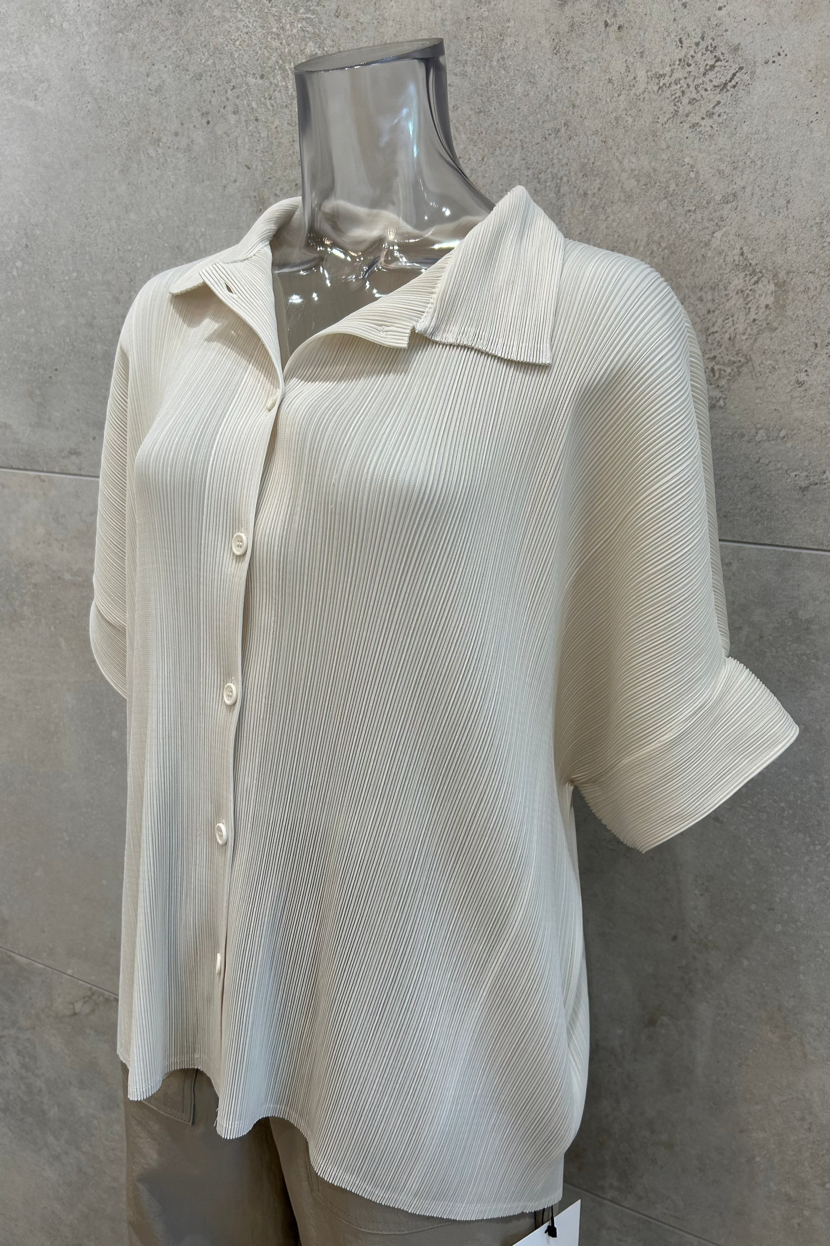 Pleated Button Down Shirt