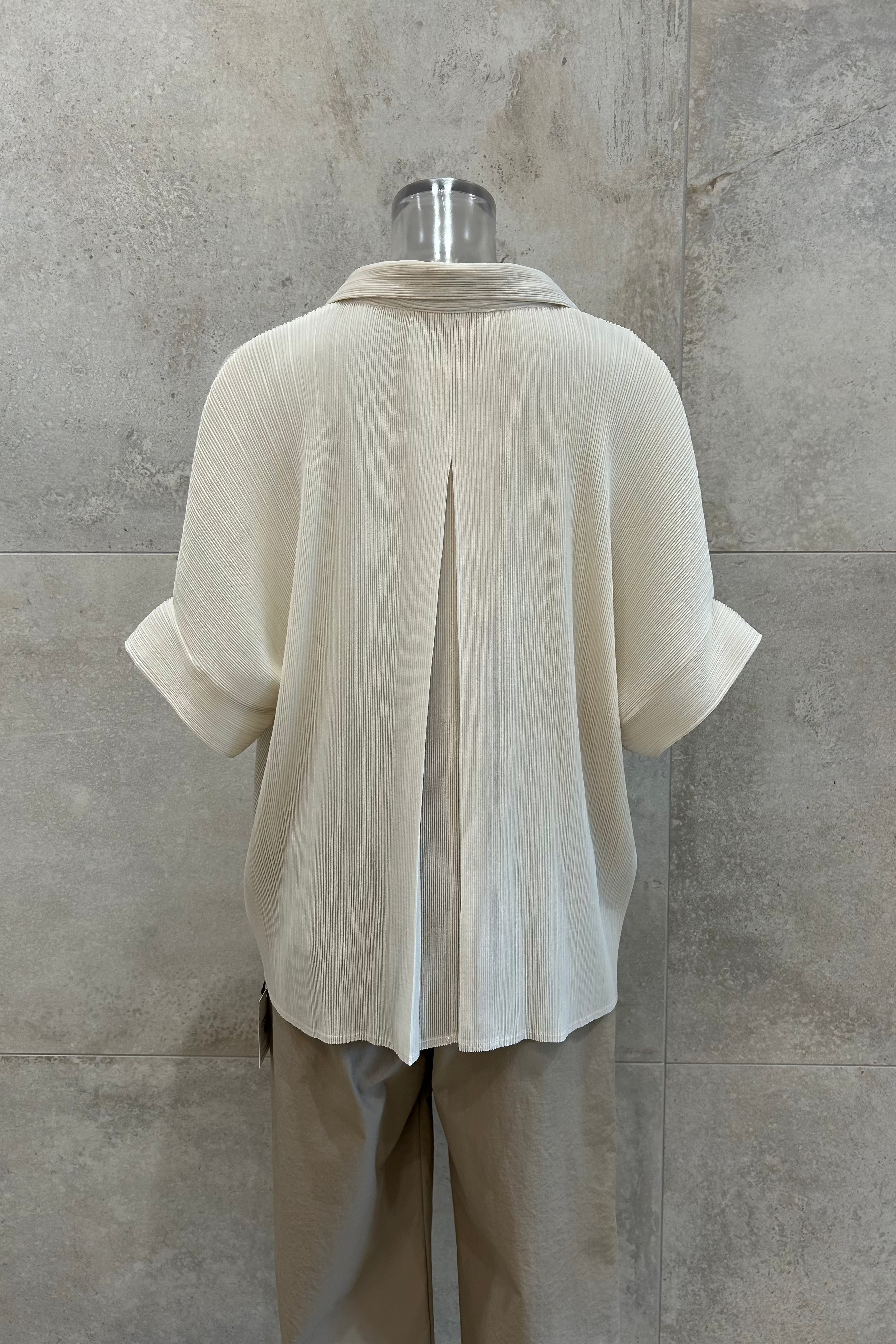Pleated Button Down Shirt
