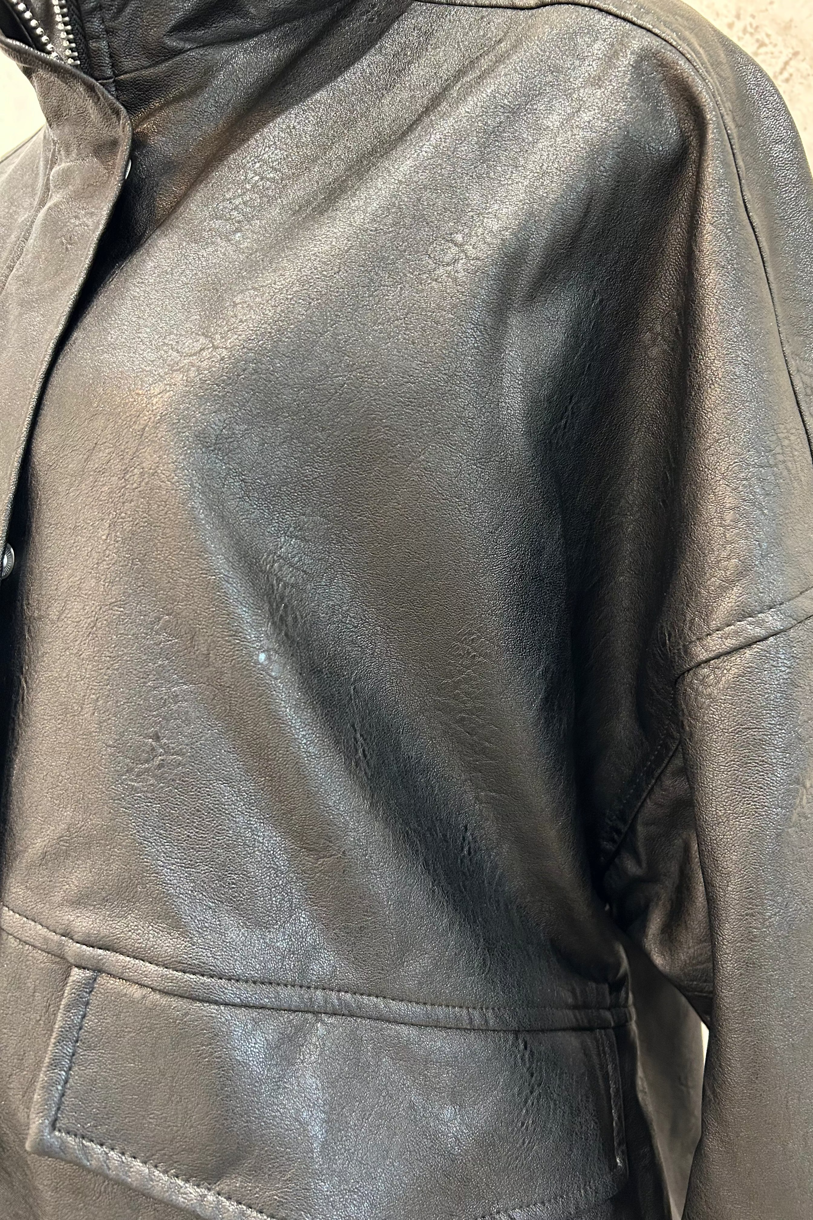 Relaxed Fit Leather Jacket