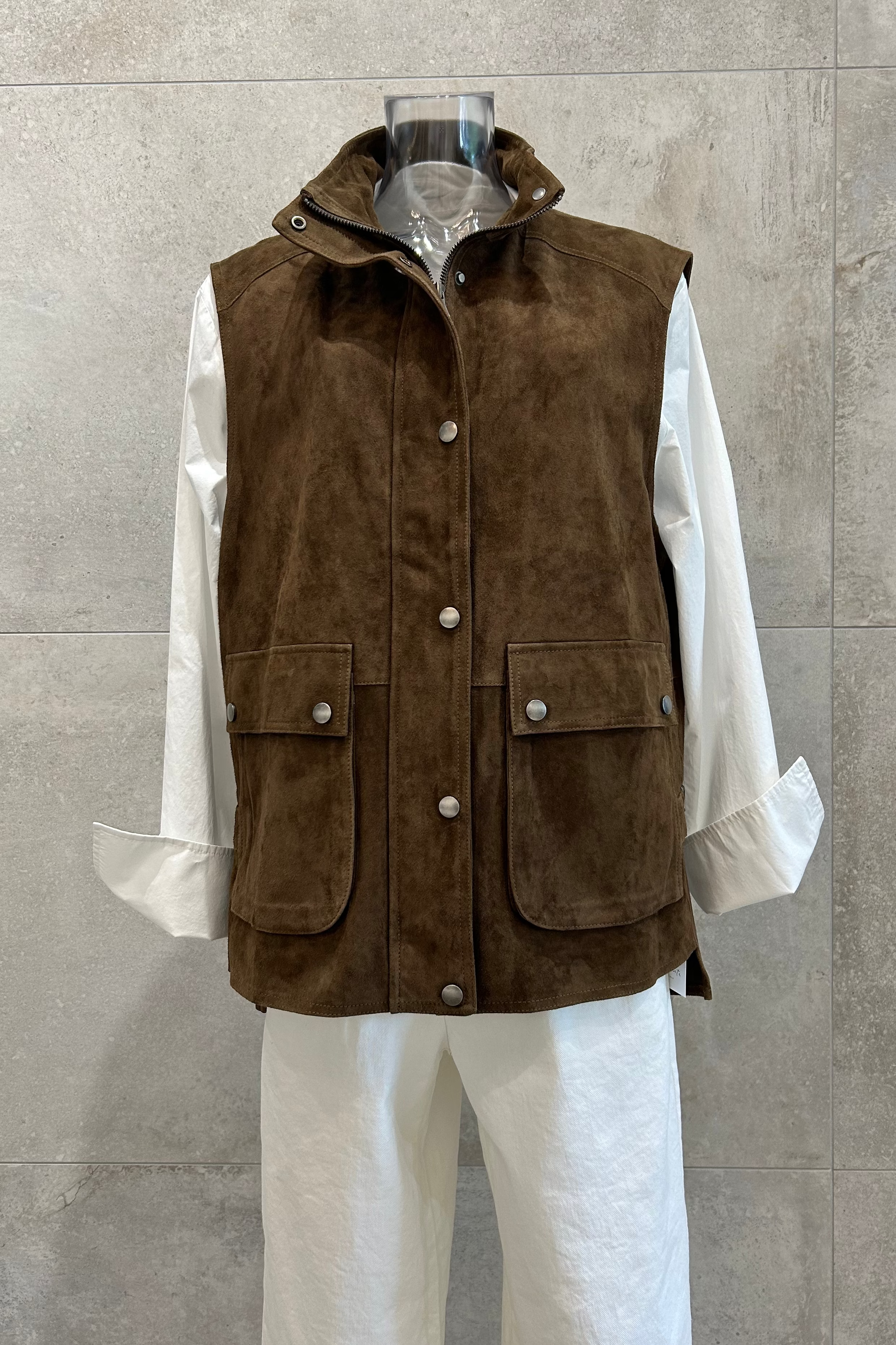 Relaxed Fit Suede Vest