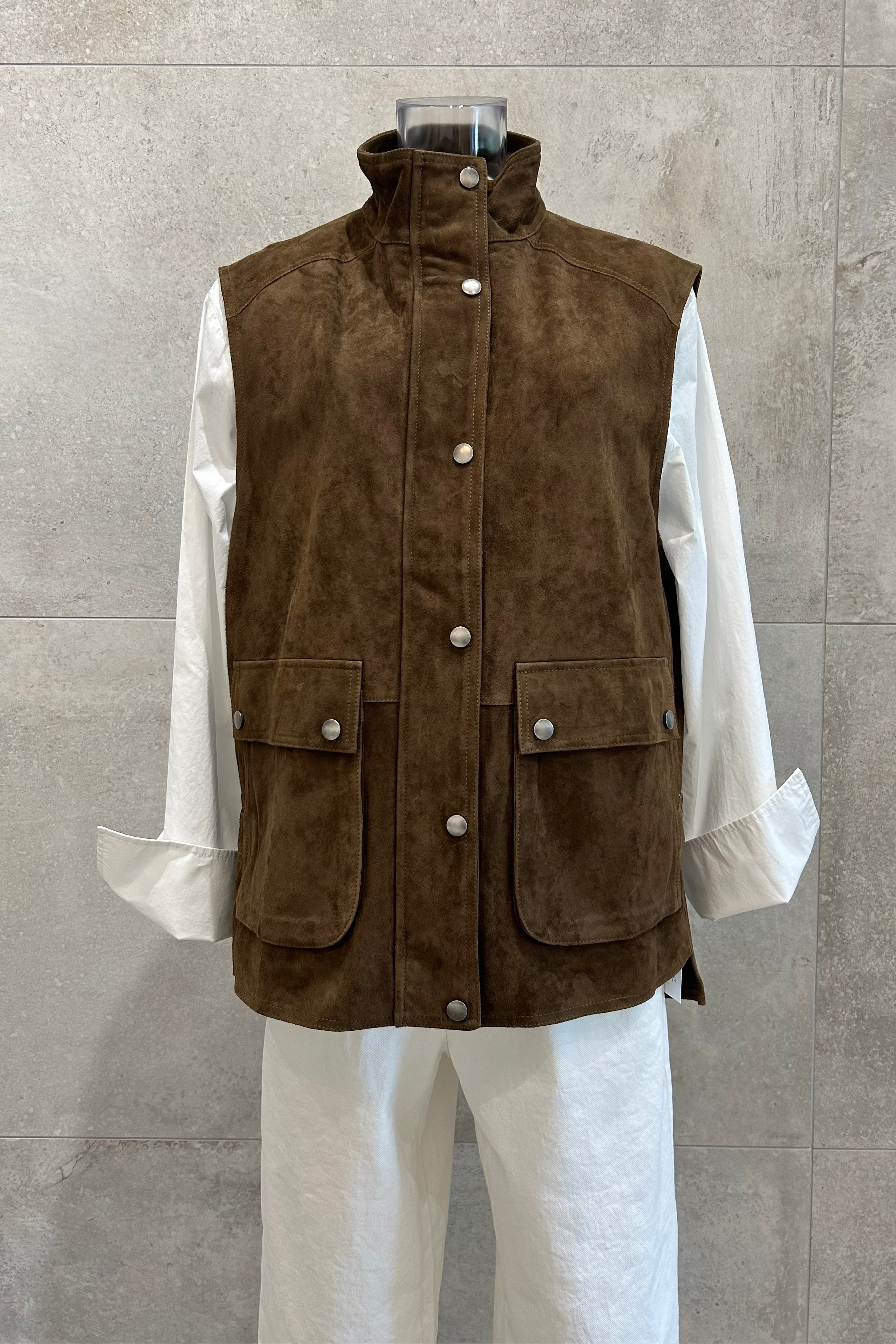 Relaxed Fit Suede Vest
