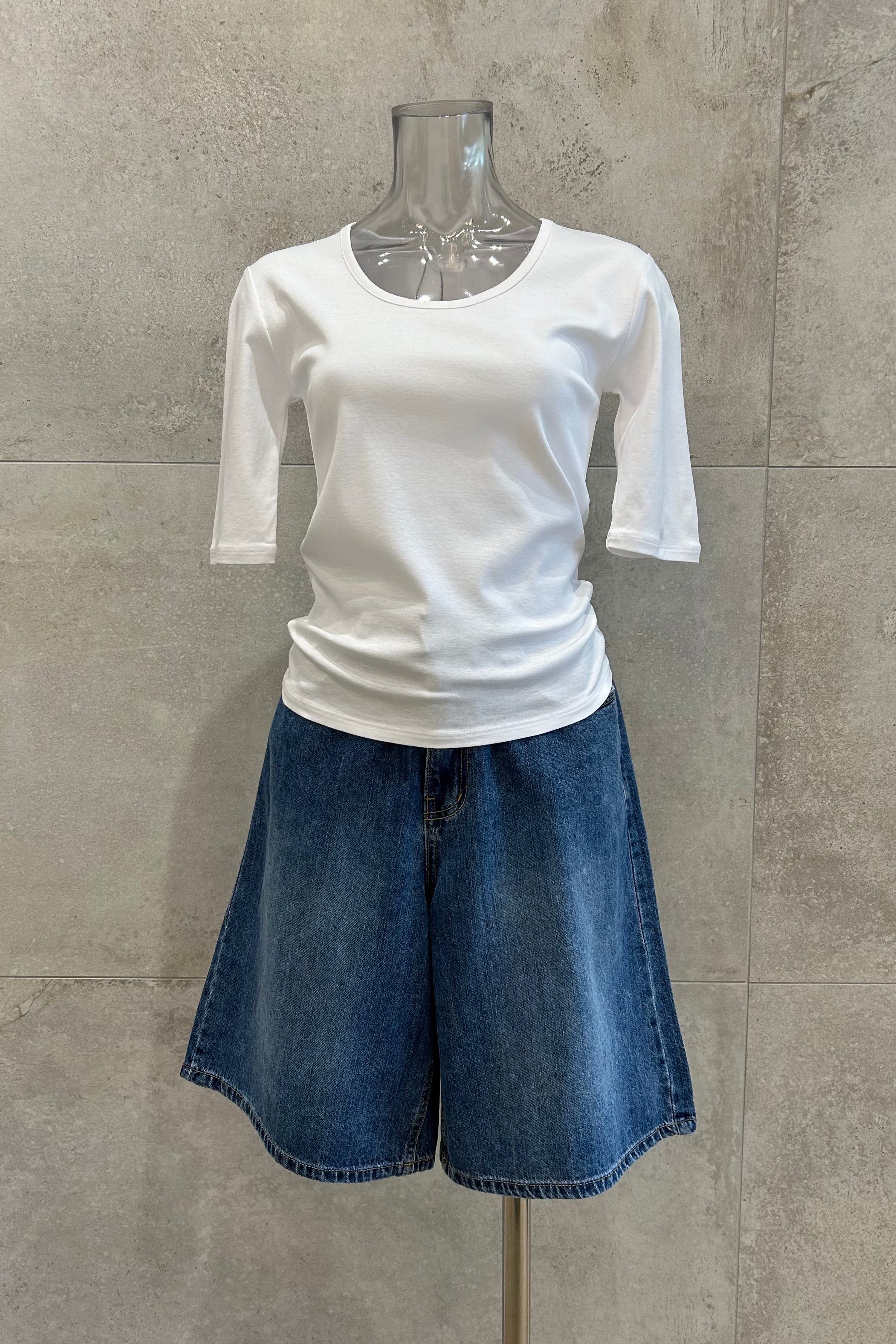 Rib Slim Fit U-Neck T-Shirt