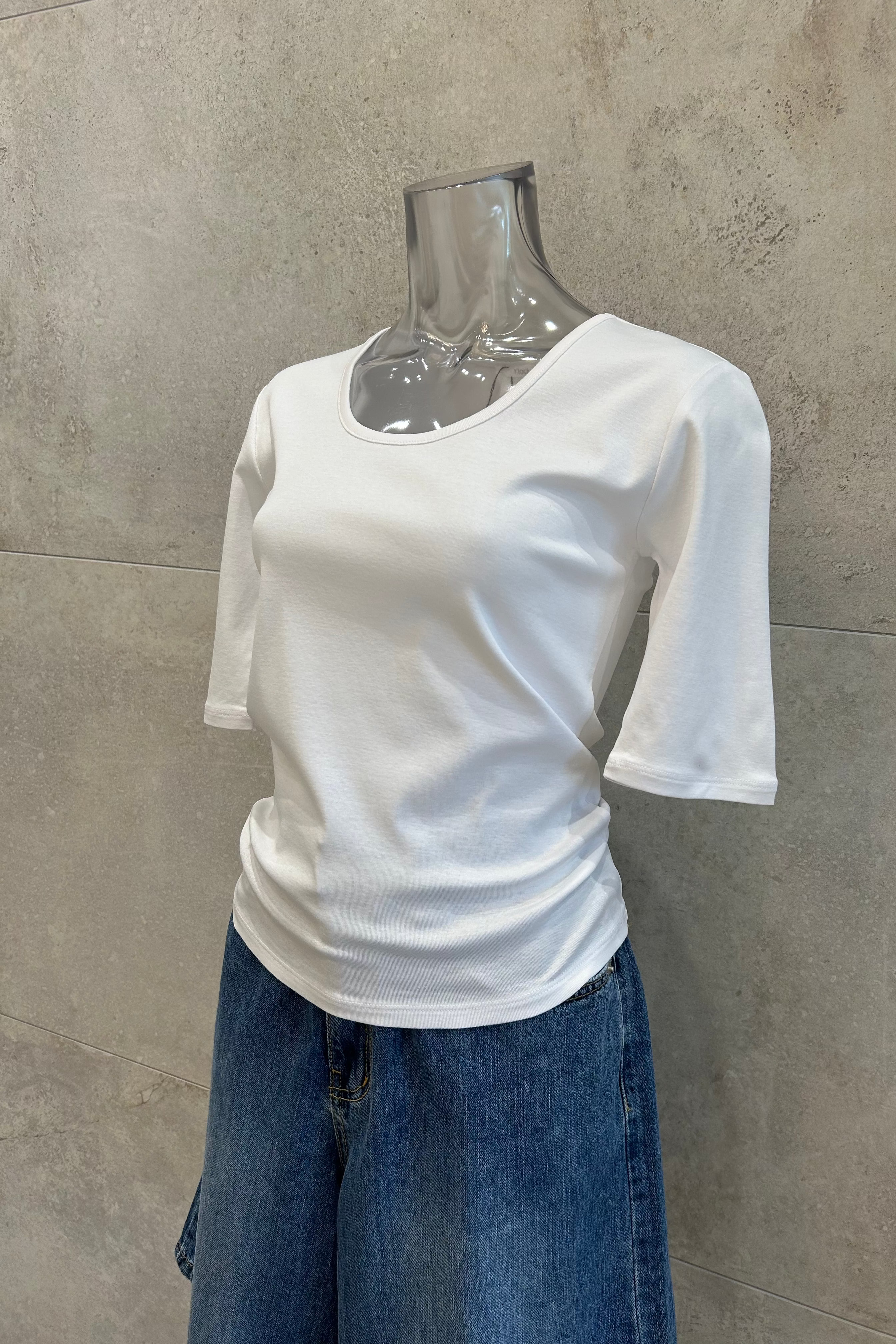 Rib Slim Fit U-Neck T-Shirt
