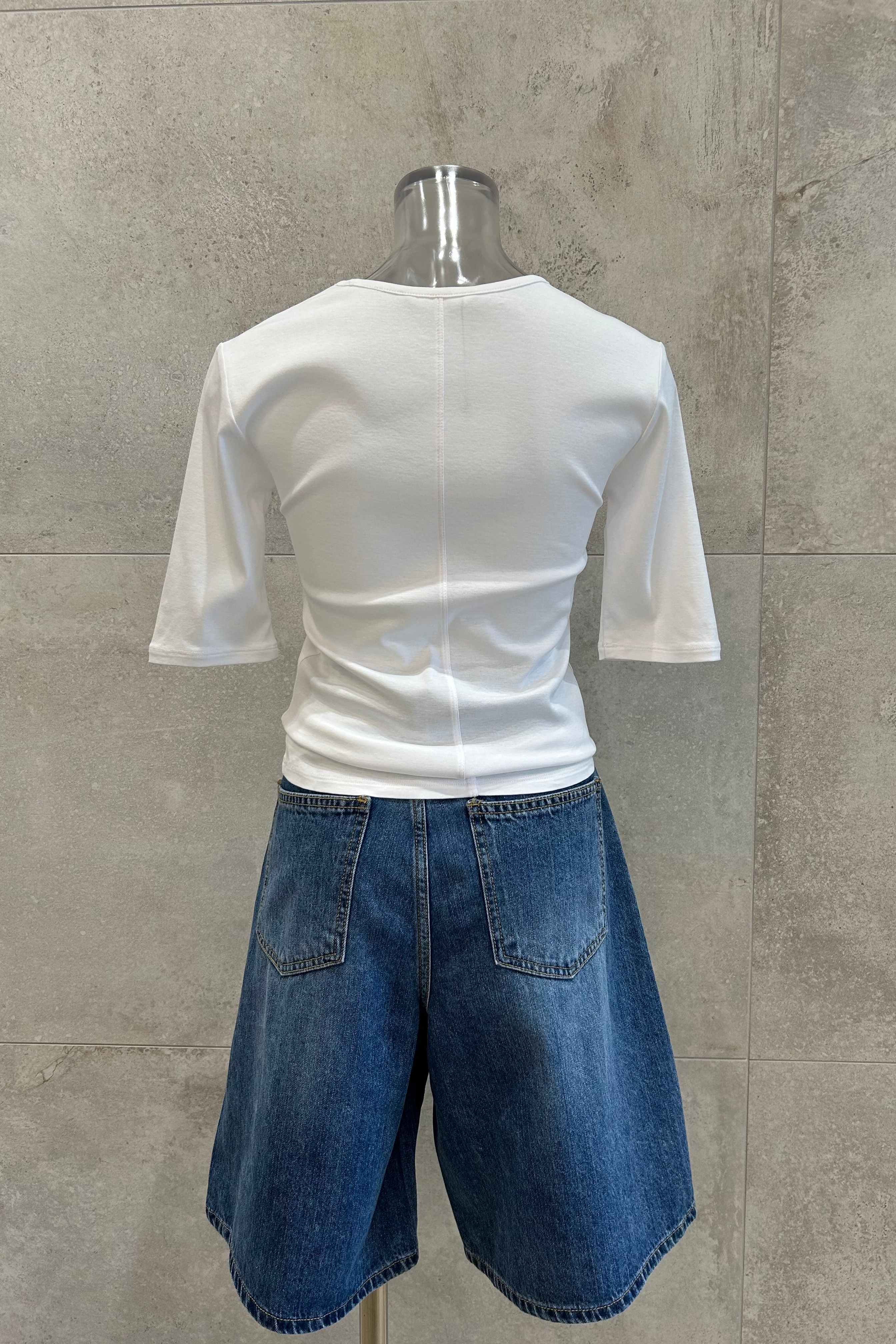 Rib Slim Fit U-Neck T-Shirt