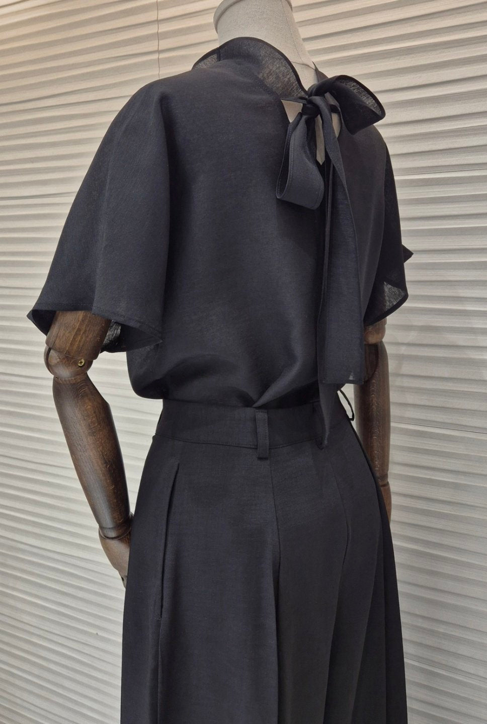 Ribbon Mock Neck Blouse
