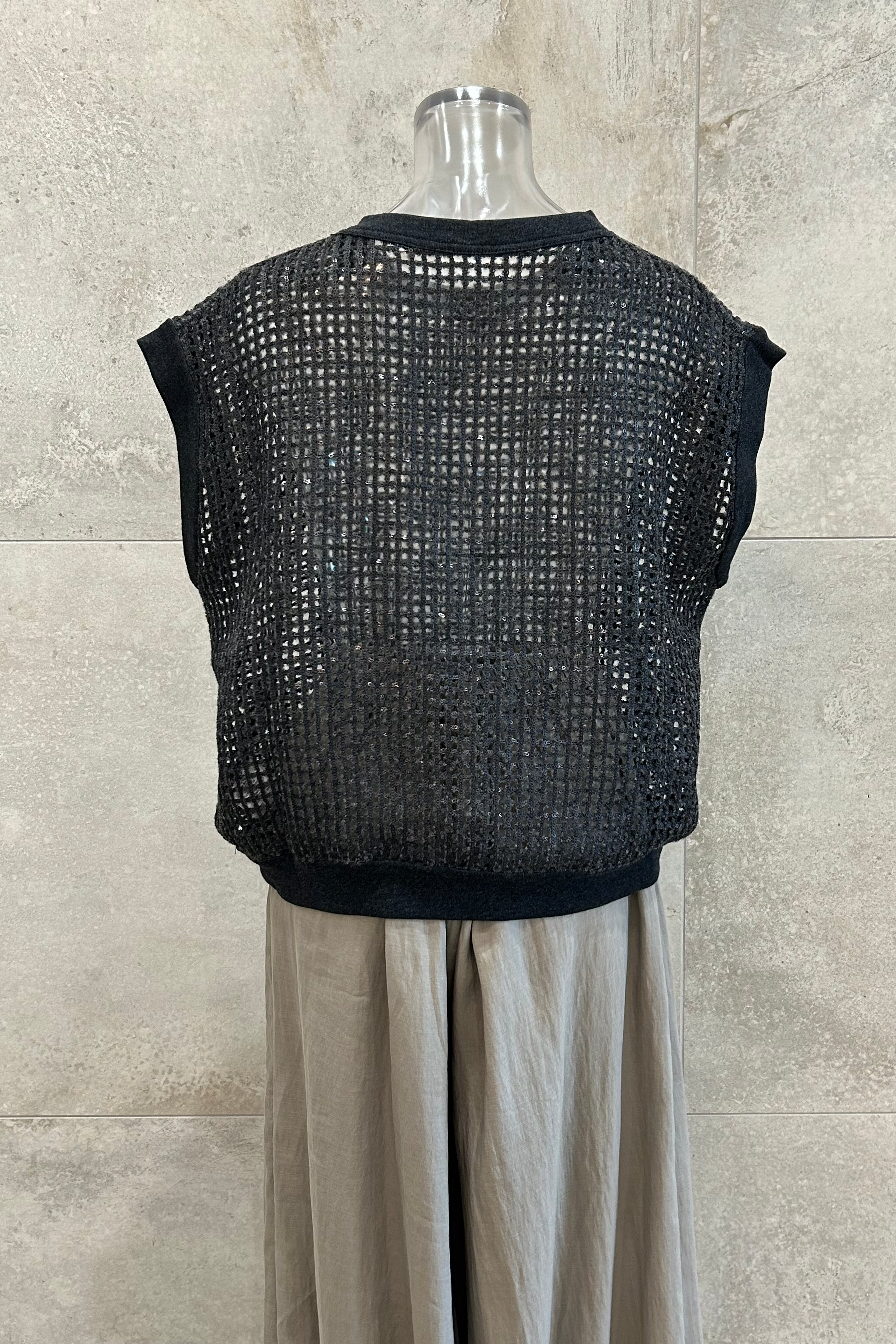 Sequin Mesh Vest
